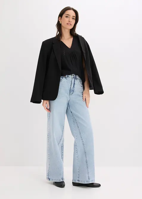 Top con ricami traforati, bonprix