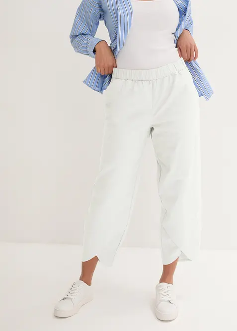 Pantaloni cropped in misto lino leggero, bonprix