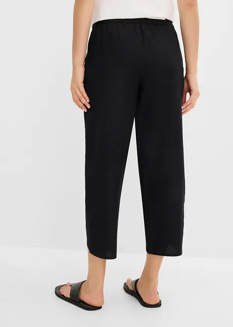 Pantaloni cropped in misto lino leggero, bonprix