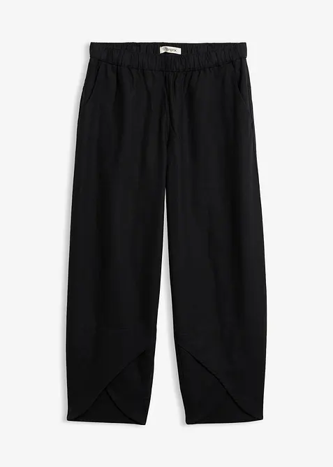 Pantaloni cropped in misto lino leggero, bonprix