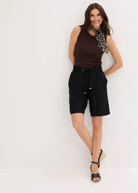 Bermuda in viscosa con cintura da annodare, bonprix