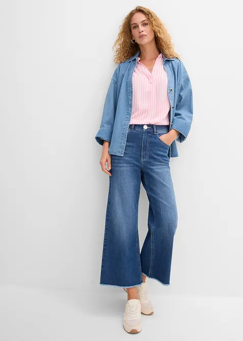 Blusa a maniche corte in viscosa fluente, bonprix