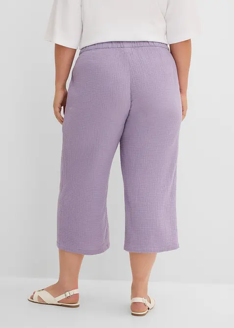 Pantaloni larghi in mussola di cotone, bonprix