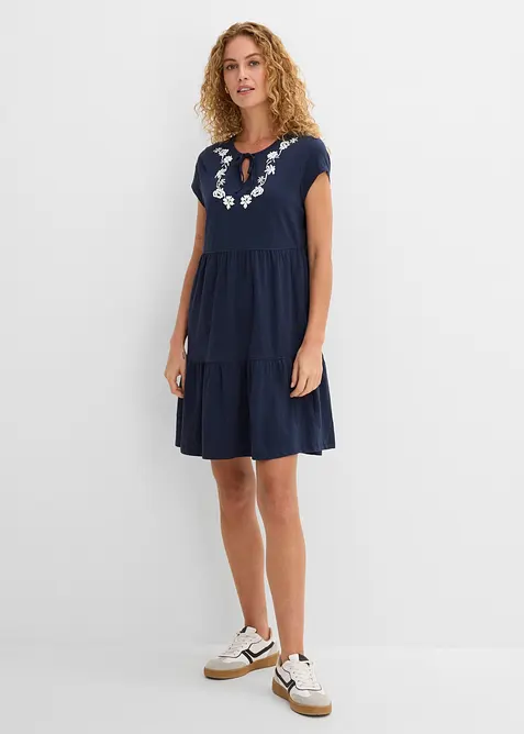 Abito tunica in cotone a maniche corte, bonprix