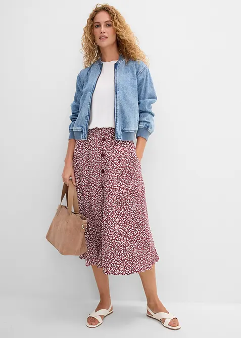 Gonna midi in viscosa con tasche, bonprix