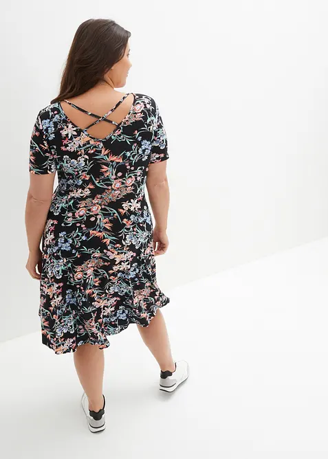 Abito svasato al ginocchio in jersey, bonprix