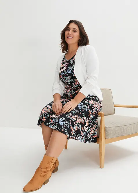 Abito svasato al ginocchio in jersey, bonprix