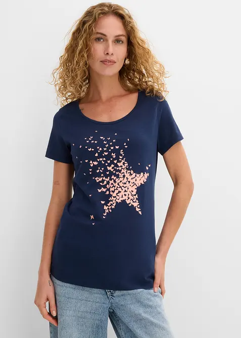 Maglia a maniche corte in filato fiammato, bonprix