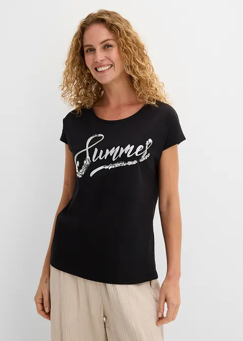 Maglia con paillettes, bonprix