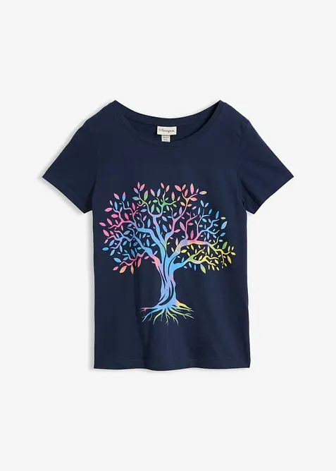 T-shirt in cotone biologico con stampa, bonprix