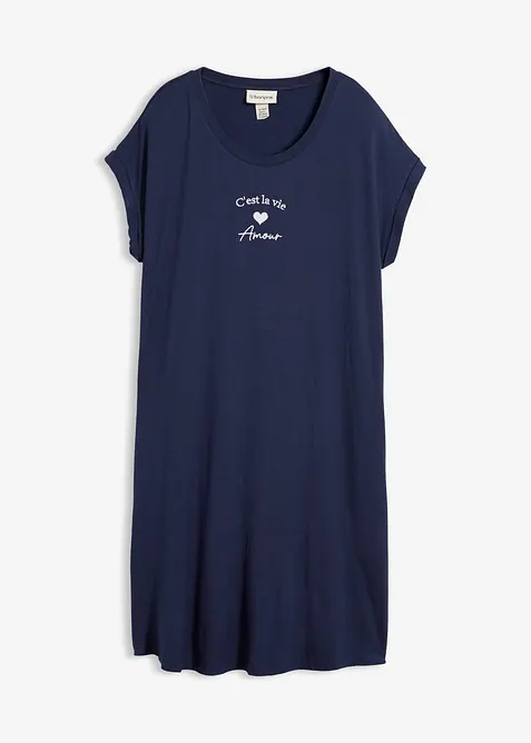 Abito di jersey con ricami in misto viscosa e elastan, bonprix