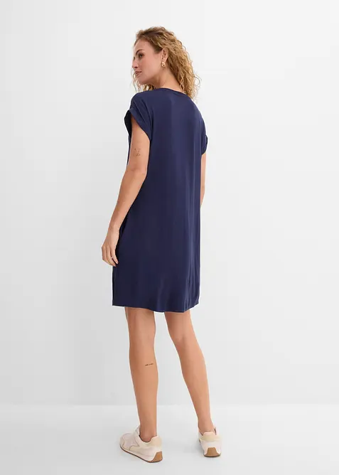 Abito di jersey con ricami in misto viscosa e elastan, bonprix