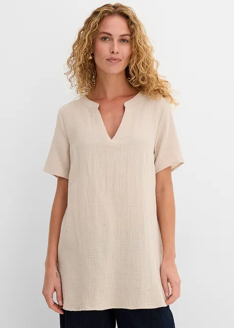 Tunica lunga in mussola di puro cotone, bonprix