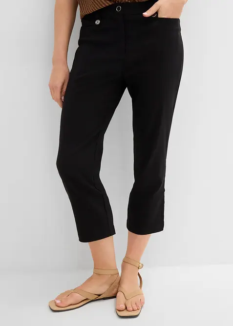 Pantaloni cropped con fascia comoda in vita, bonprix