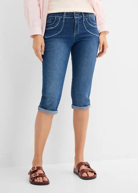 Jeans cropped straight, vita media, bonprix