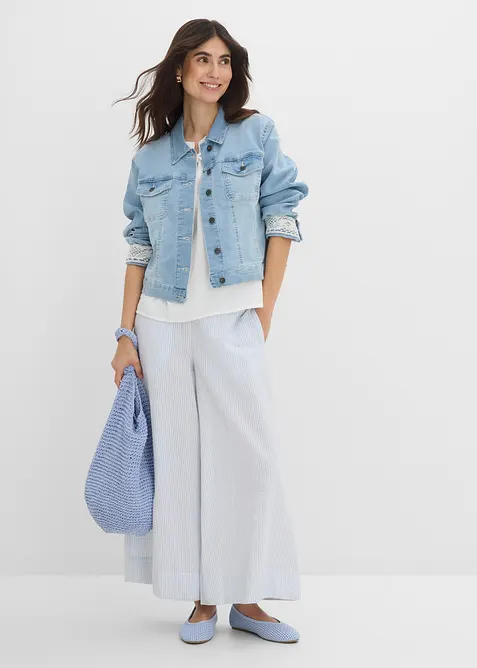 Giacca di jeans con inserto di pizzo, bonprix