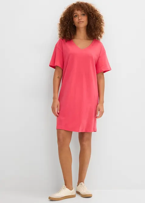 Abito t-shirt oversize con scollatura a V (pacco da 2), bonprix