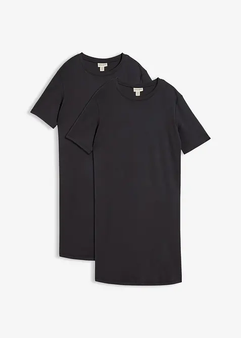 Abito t-shirt oversize in puro cotone (pacco da 2), bonprix