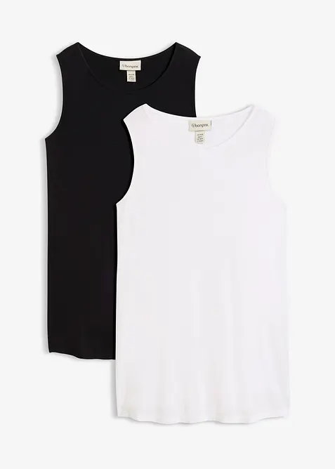 Top lungo in morbida viscosa (pacco da 2), bonprix