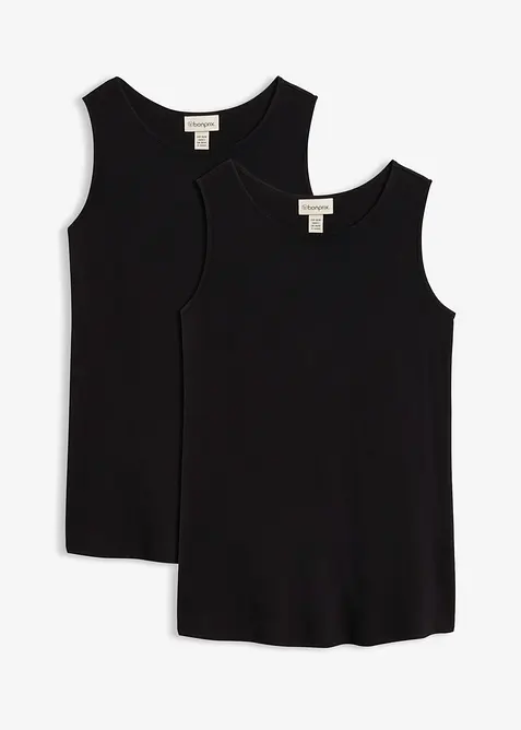 Top lungo in morbida viscosa (pacco da 2), bonprix