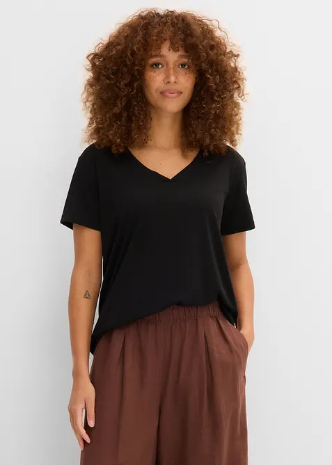 T-shirt con scollo a V, bonprix