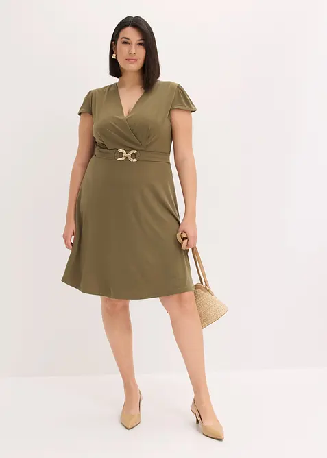 Abito di jersey con fibbia decorativa, bonprix