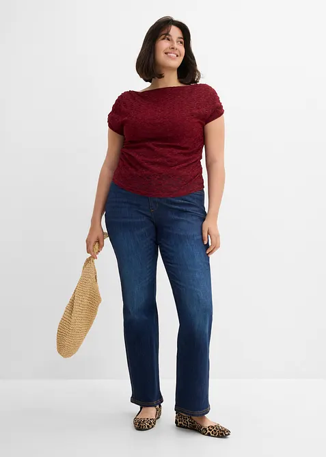 Jeans bootcut con bordo vita comodo, vita alta, bonprix