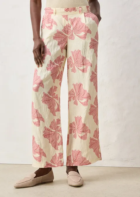 Pantaloni larghi in puro lino, bonprix