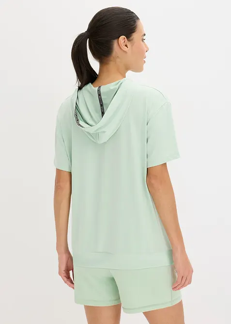 T-shirt oversize per sport con cappuccio, ad asciugatura rapida, bonprix