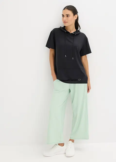 T-shirt oversize per sport con cappuccio, ad asciugatura rapida, bonprix