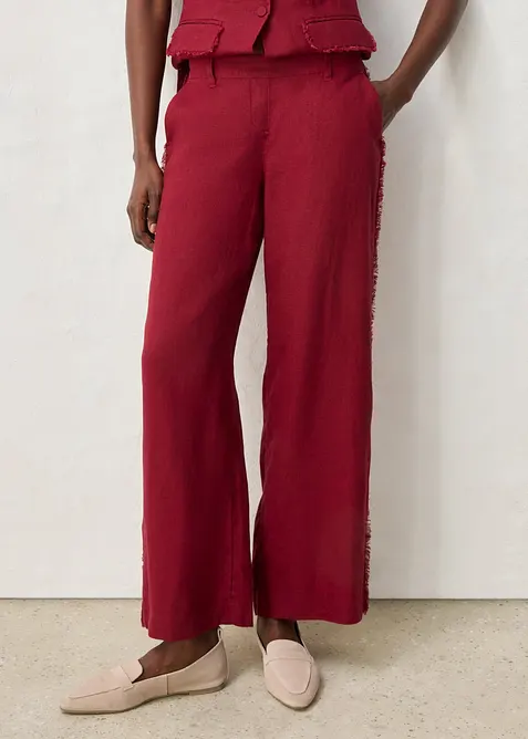 Pantaloni in lino a gamba larga, bonprix