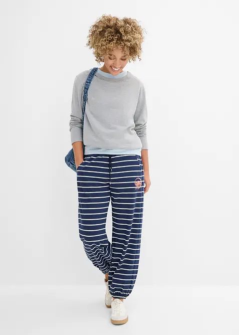 Pantaloni in felpa di misto cotone, bonprix