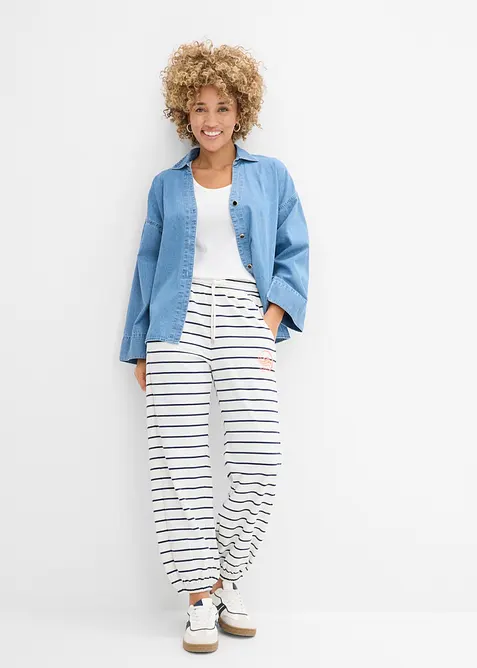 Pantaloni in felpa di misto cotone, bonprix