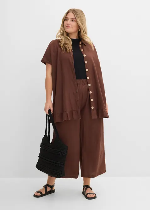 Pantaloni culotte in misto lino, bonprix