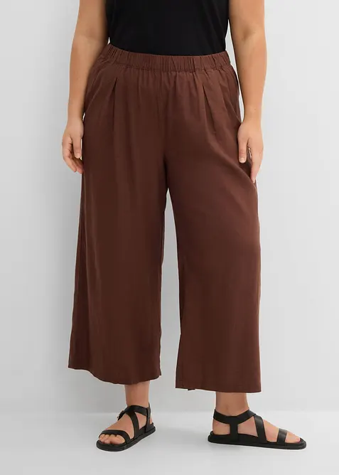 Pantaloni culotte in misto lino, bonprix