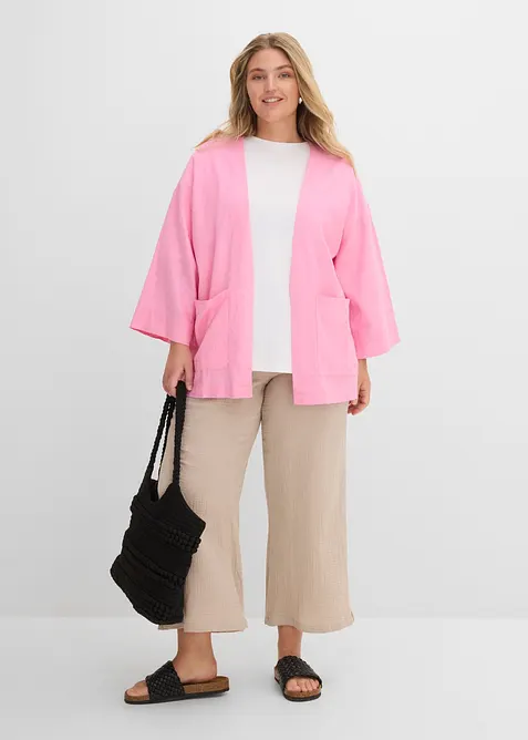 Camicetta in misto lino con maniche a kimono, bonprix