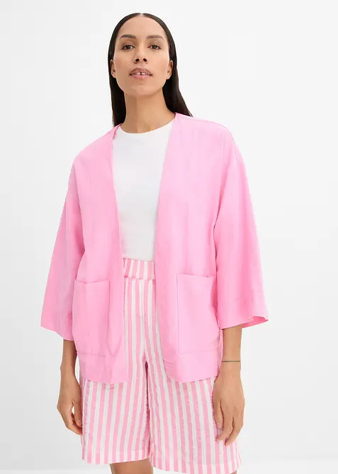 Camicetta in misto lino con maniche a kimono, bonprix