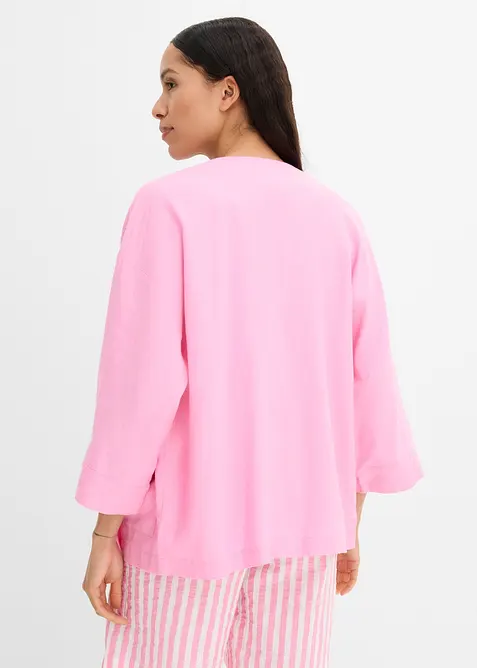 Camicetta in misto lino con maniche a kimono, bonprix