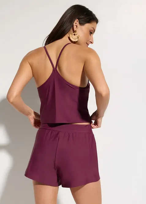Tankini con pantaloncini con slip integrato, asciugatura rapida (set 2 pezzi), bonprix