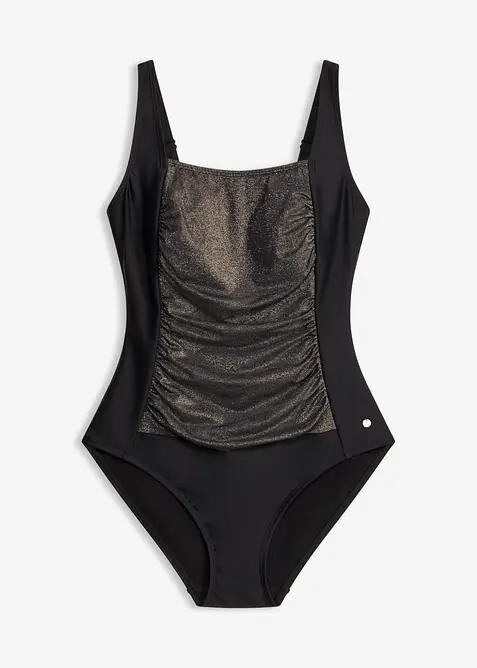 Costume intero con inserto lucido e effetto modellante medio, bonprix