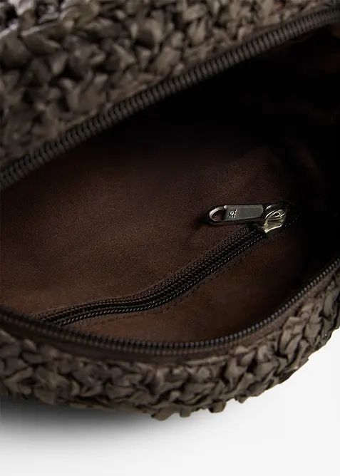 Borsa a tracolla tonda e piccola effetto paglia, bonprix