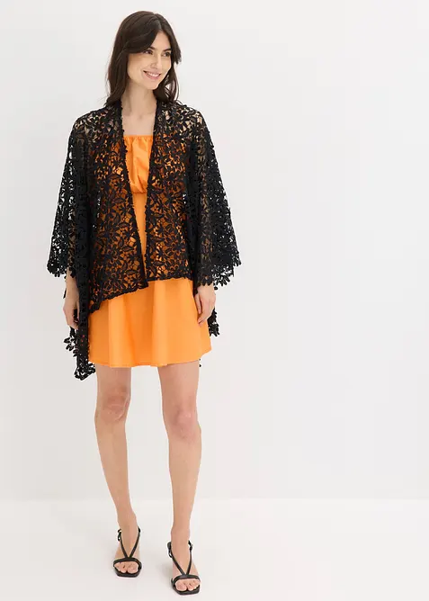 Poncho in pizzo effetto uncinetto, bonprix