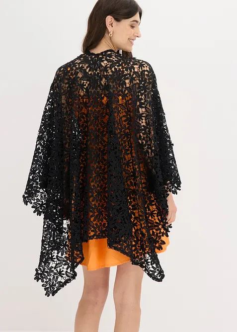 Poncho in pizzo effetto uncinetto, bonprix