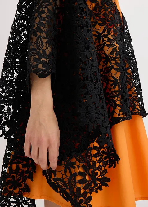 Poncho in pizzo effetto uncinetto, bonprix