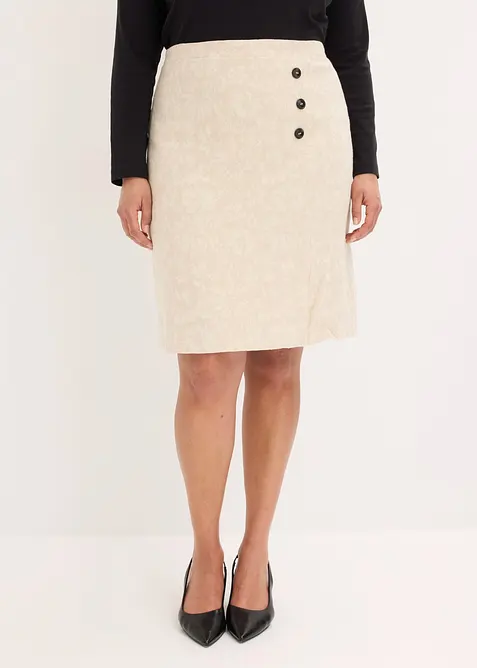 Gonna in misto lino e jacquard di cotone, bonprix