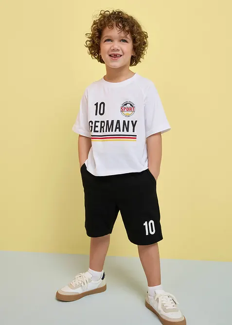 T-shirt e pantaloni corti in cotone biologico morbido (set 2 pezzi), bonprix
