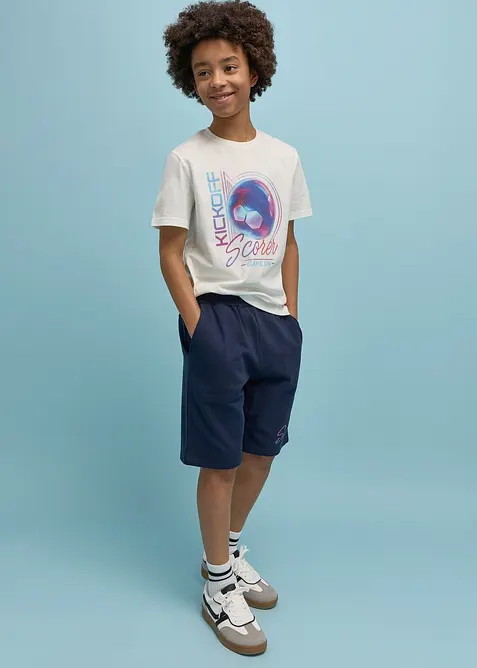 T-shirt e pantaloni corti in felpa di puro cotone biologico (set 2 pezzi), bonprix