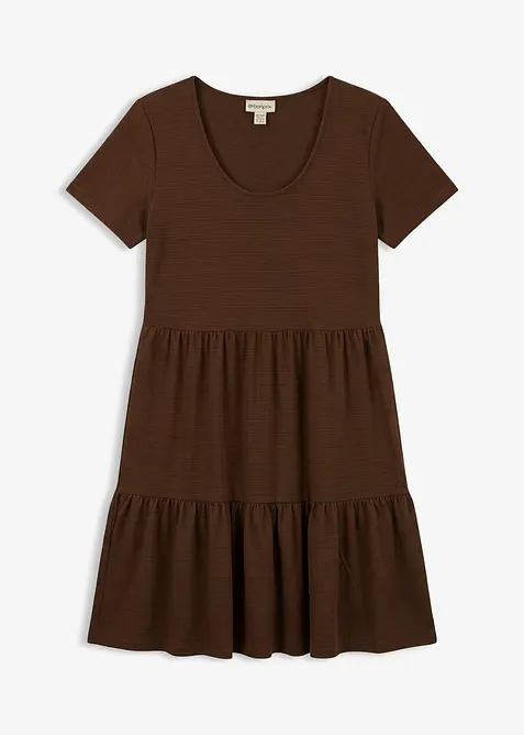 Abito in maglina di misto viscosa con motivo operato, bonprix