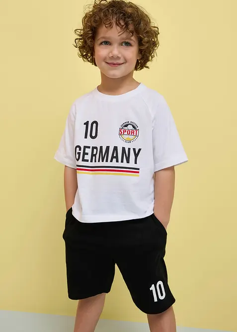 T-shirt e pantaloni corti in cotone biologico morbido (set 2 pezzi), bonprix