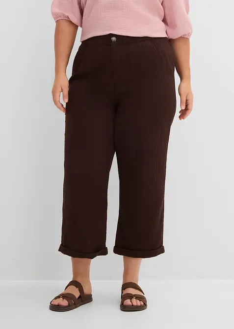 Pantaloni culotte in mussola di puro cotone, bonprix